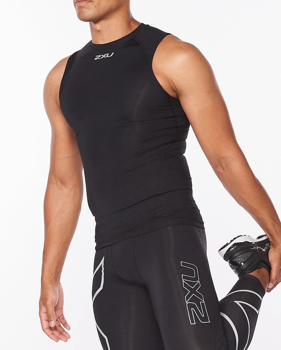 2Xu, Core Compression Sleeveless Small, Ma6400A, Black/Silver