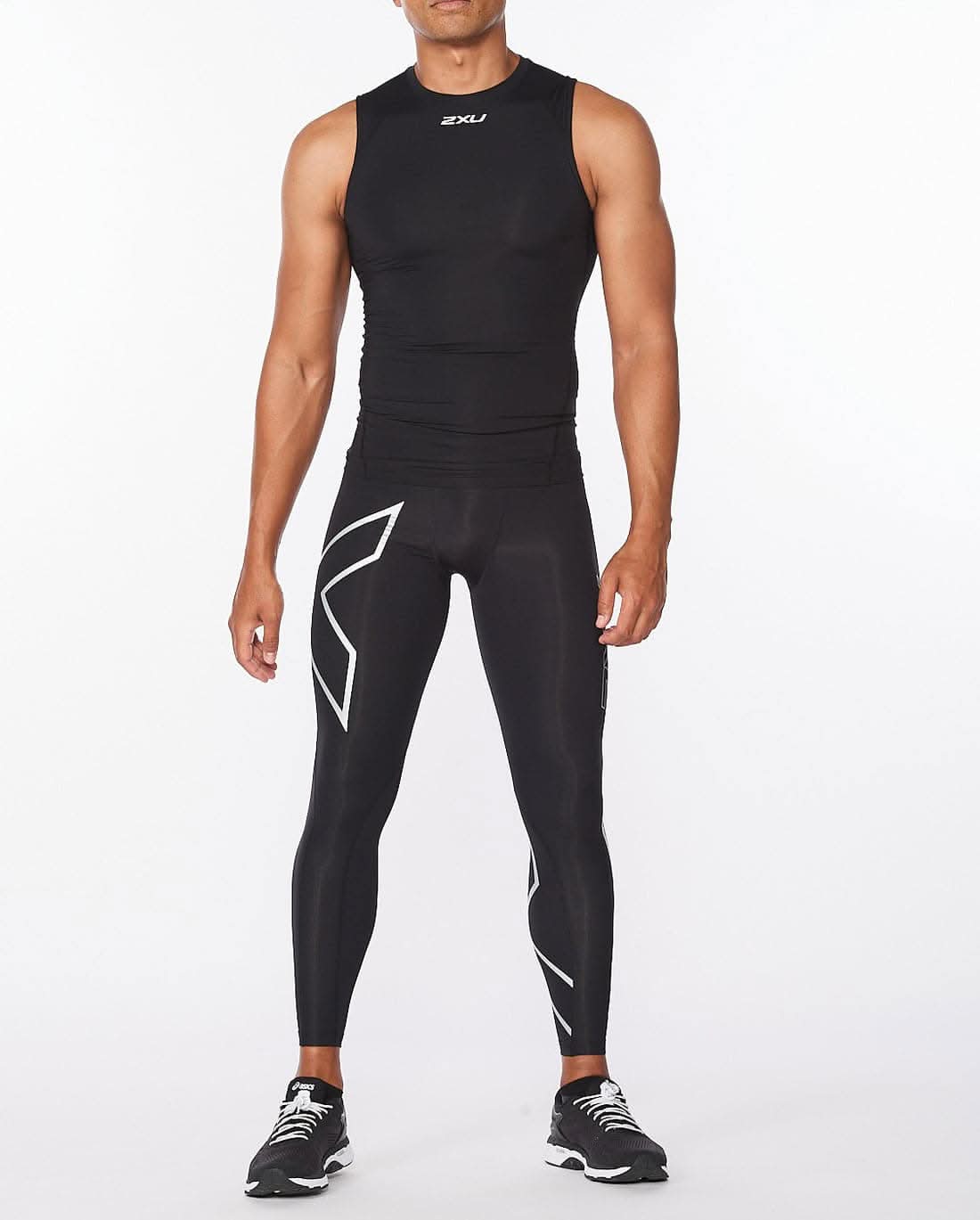 2Xu, Core Compression Sleeveless Small, Ma6400A, Black/Silver