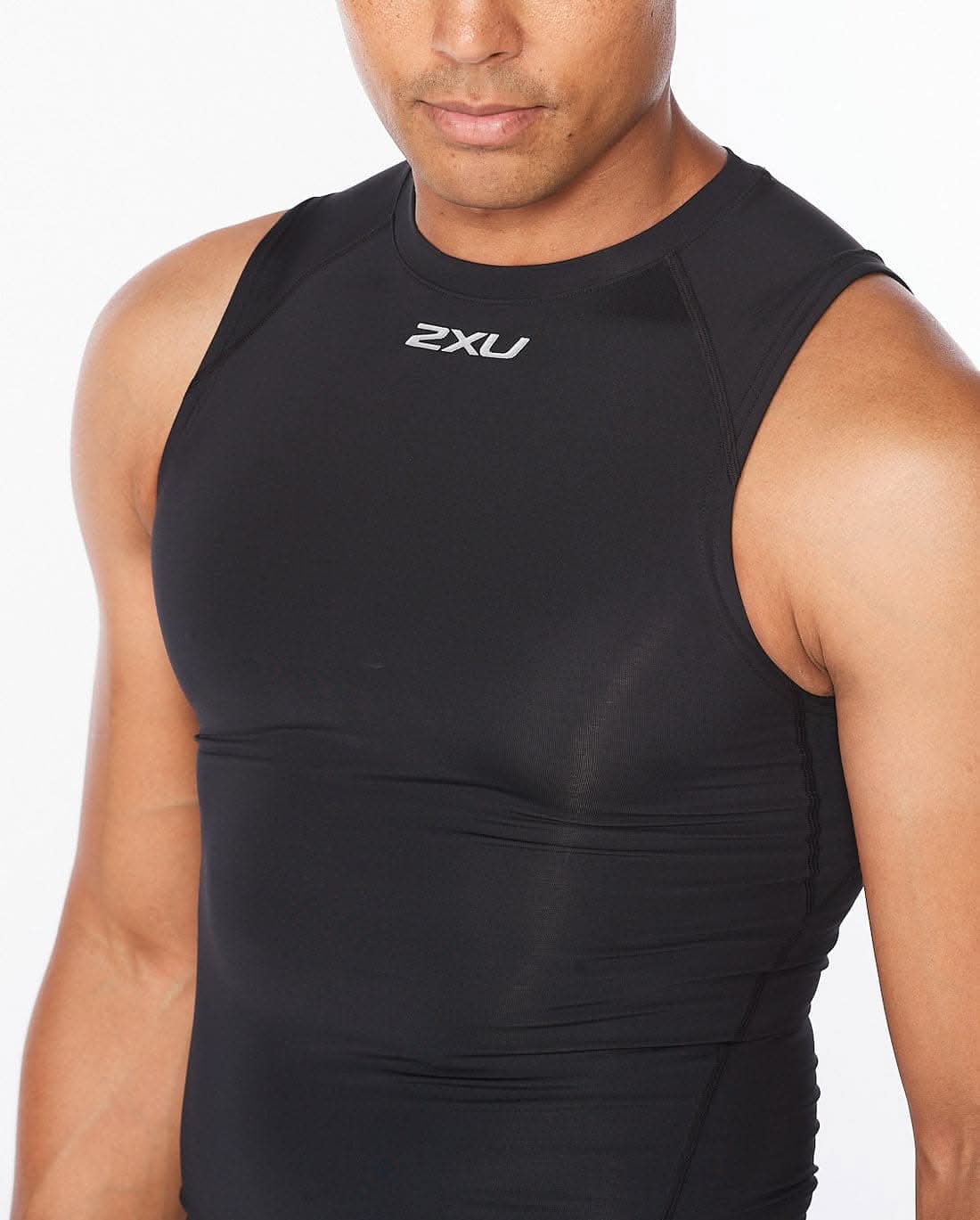 2Xu, Core Compression Sleeveless Small, Ma6400A, Black/Silver