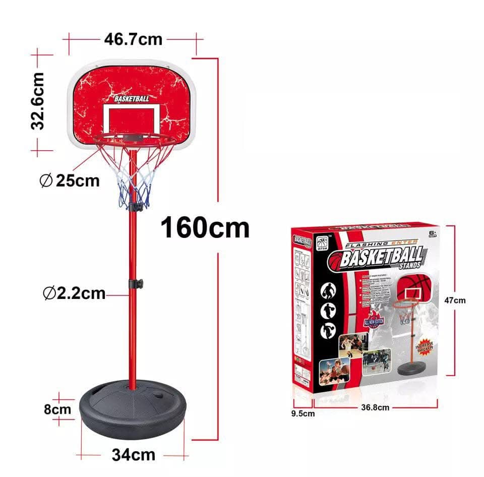 MF Adjustable Basketball Hoop with Board & Stand for Kids & Adults