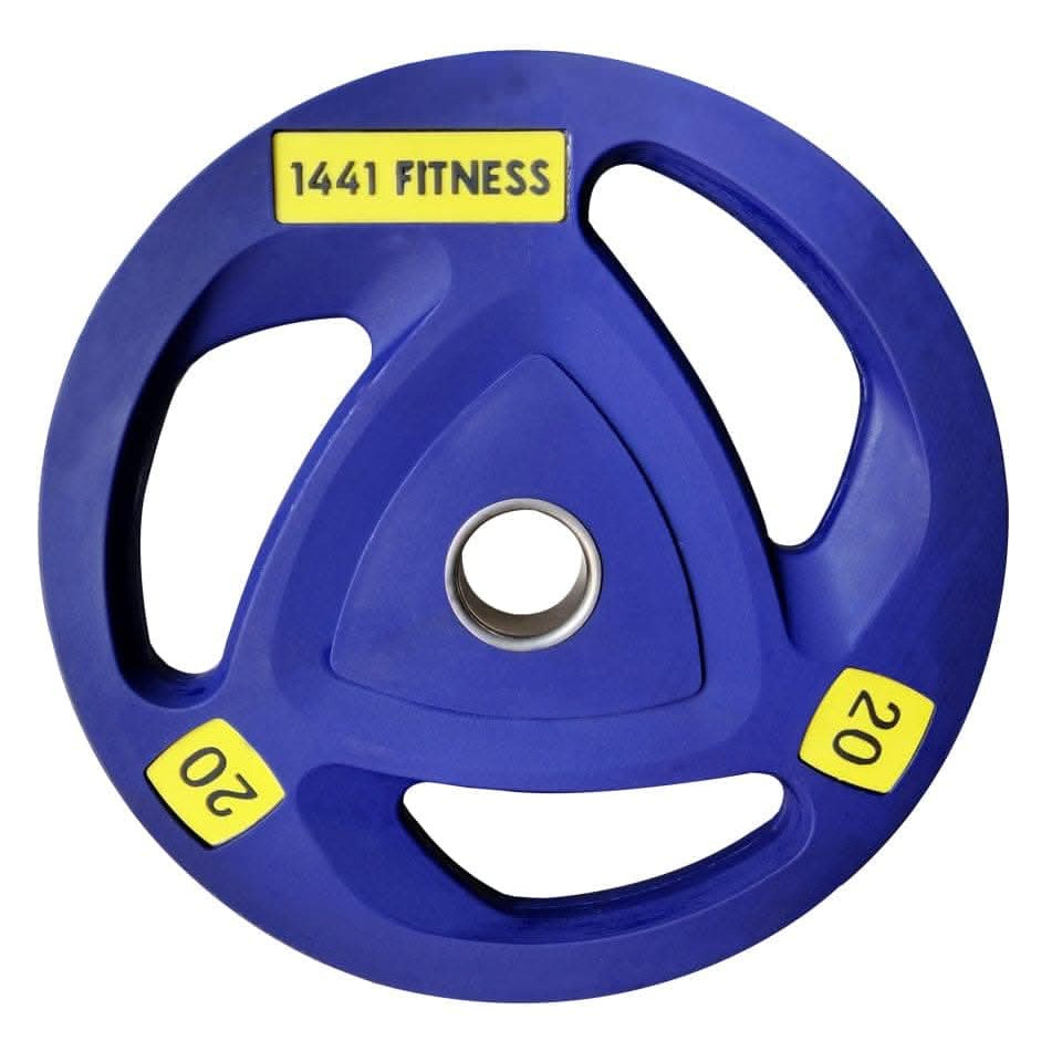1441 Fitness Tri Grip Color PU Olympic Plates 2.5 Kg to 20 Kg - 1 Year Warranty 20 KG