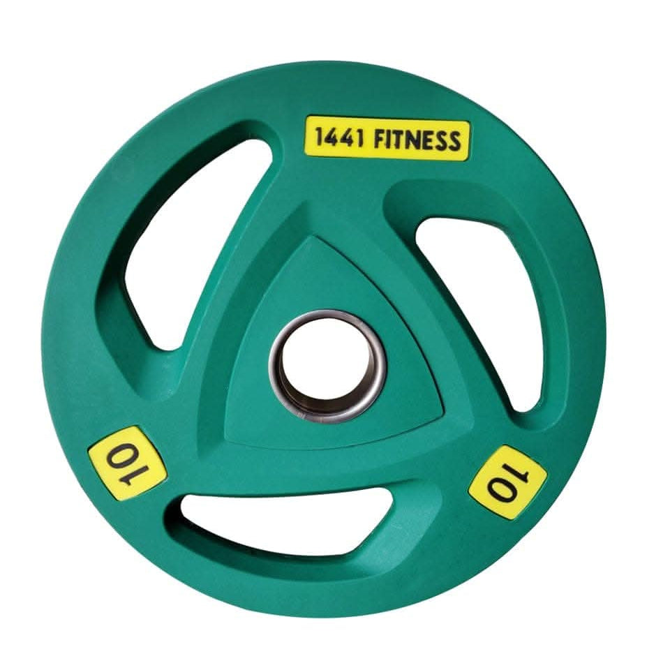 1441 Fitness Tri Grip Color PU Olympic Plates 2.5 Kg to 20 Kg - 1 Year Warranty 10 KG