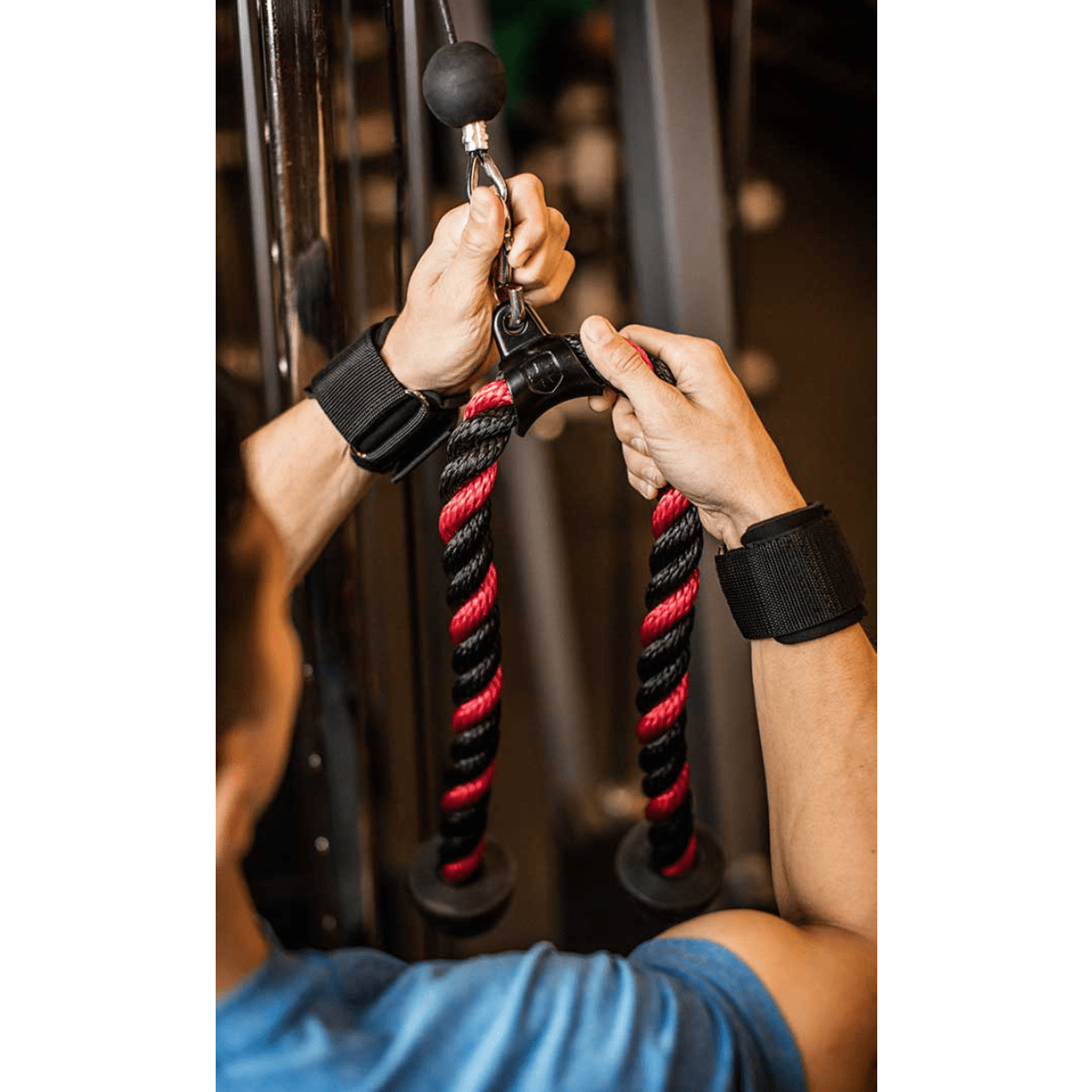 Harbinger Tricep Rope, Black/Red