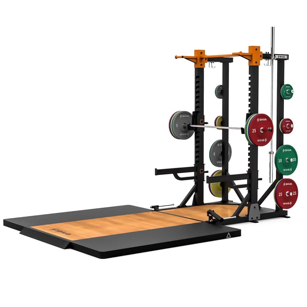 SHUA, Squat Rack Silver Gray SH-G8901, Black & Orange