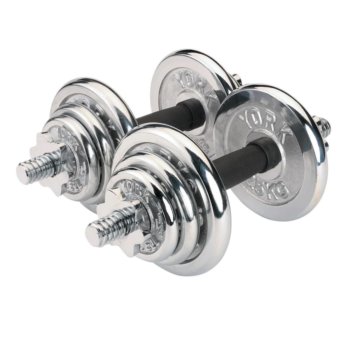 MF Adjustable Chrome Dumbbell Set, 30KG - Athletix.ae