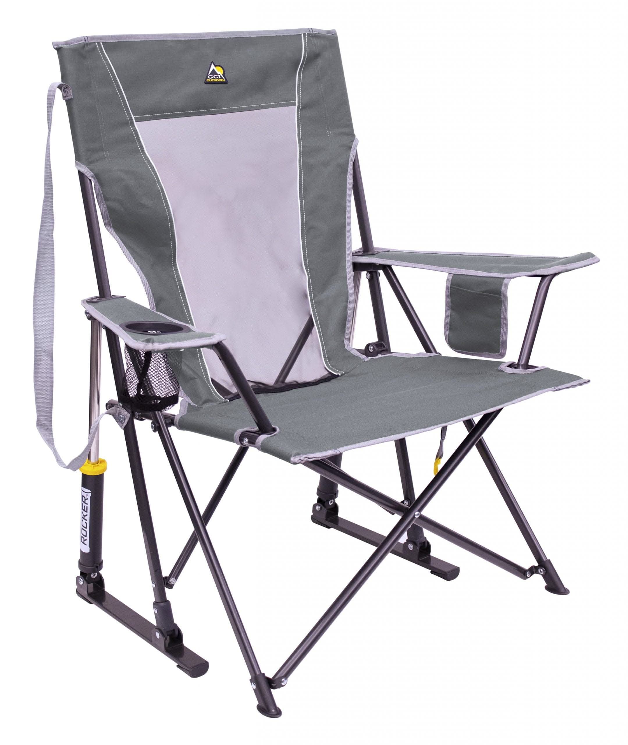 GCI Outdoor Comfort Pro Rocker, Collapsible Rocking Chair Mercury Gray