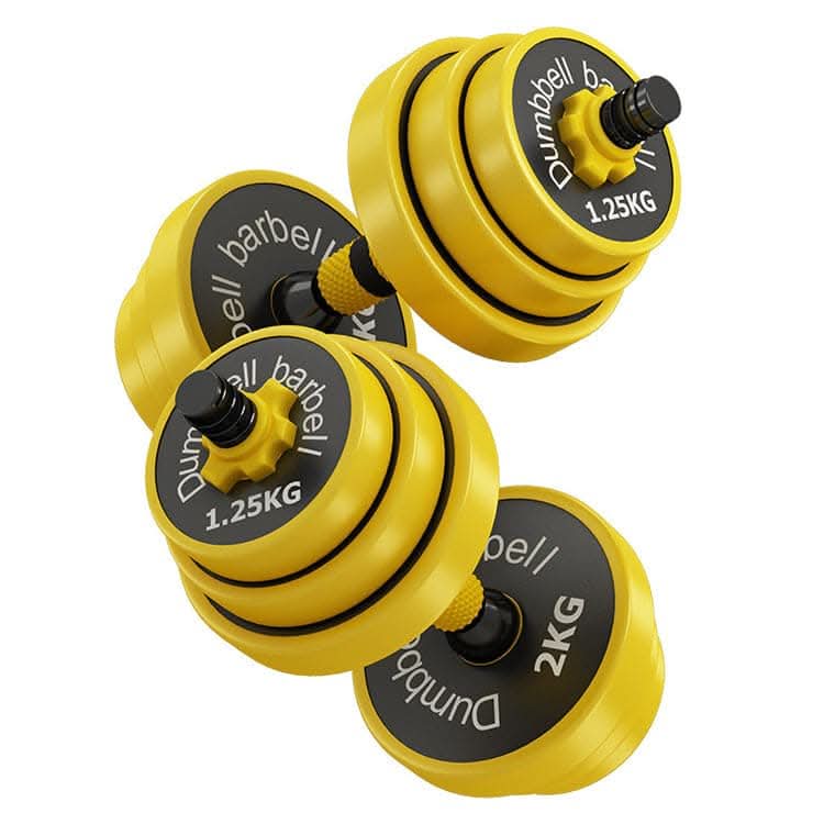 MF 2 in 1 Yellow Barbell Dumbbell Sets (2 in 1 Set)