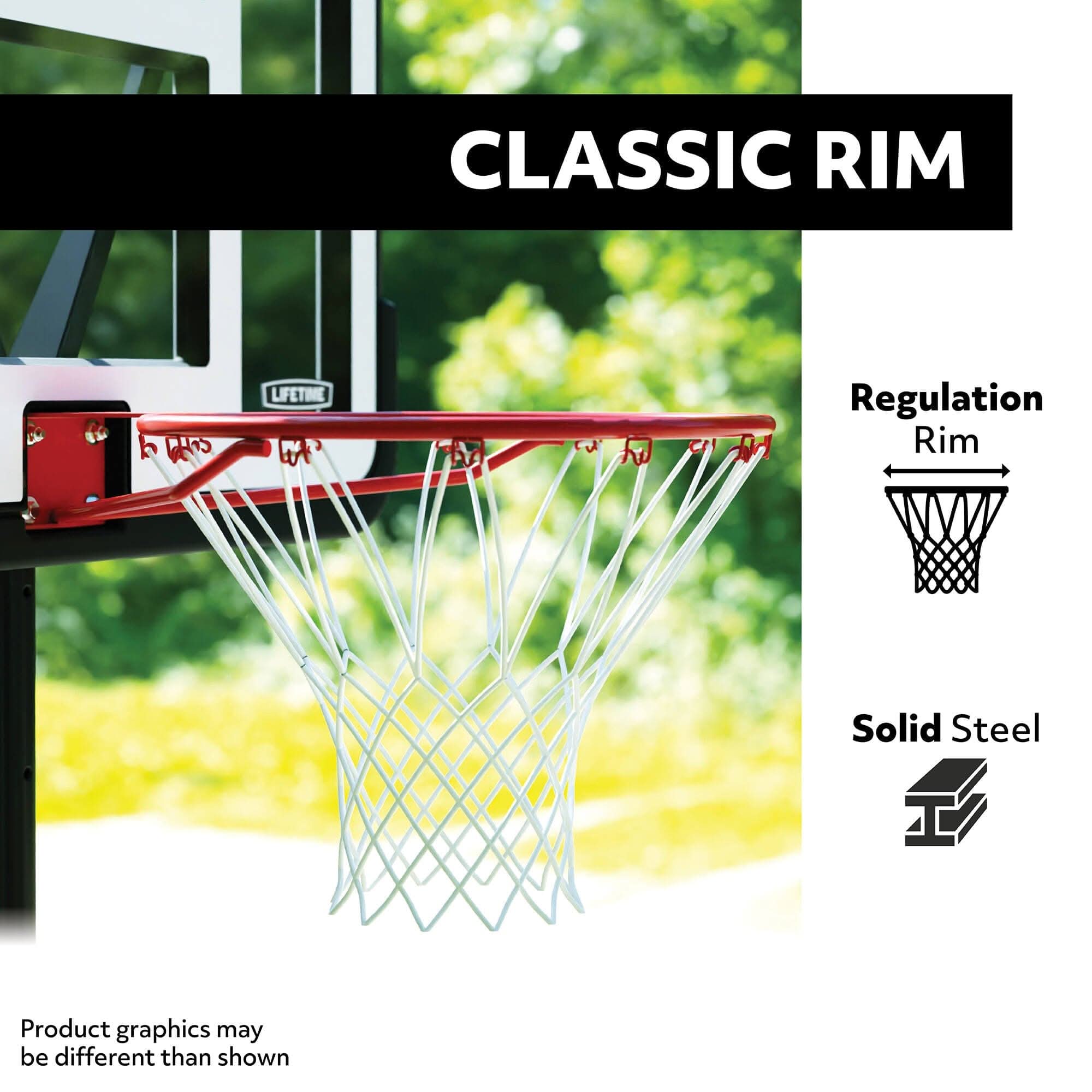 Lifetime, Adjustable Portable Basketball Hoop, 90040