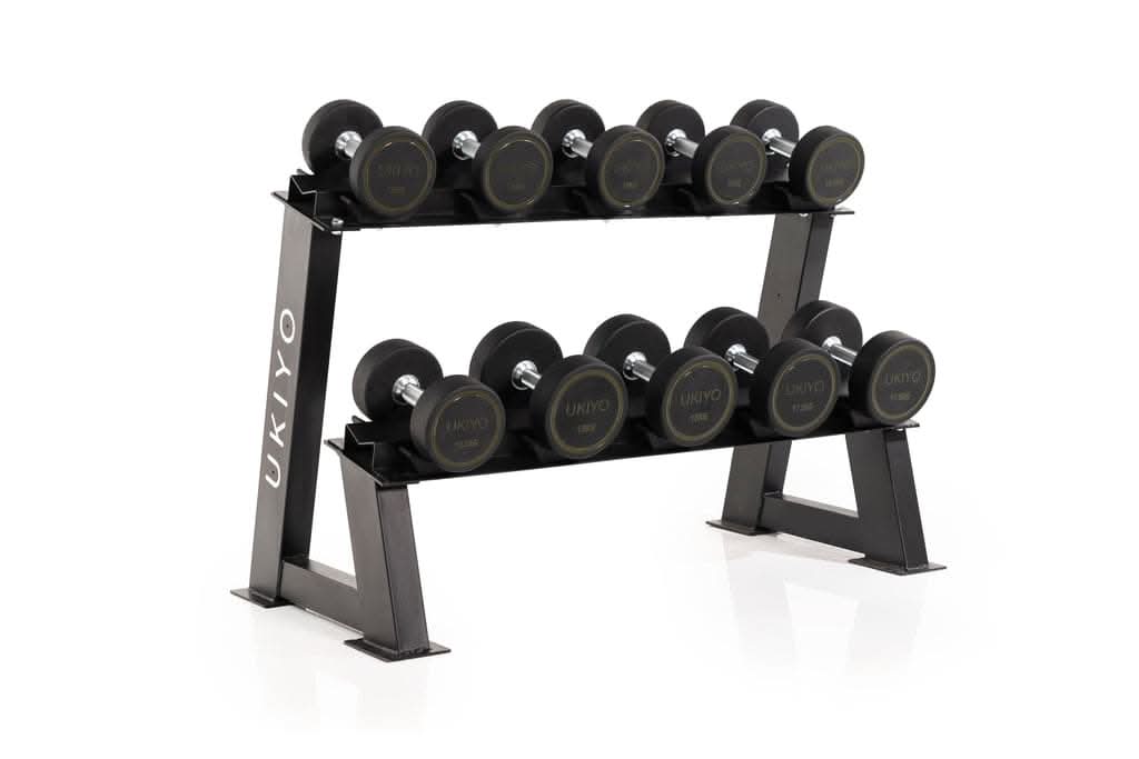 Combo Ukiyo Sensei Set (Squat Rack with Bench, 6 Kg - 16 Kg Dumbbells with Rack, 150 Kg Barbell Set, Barbell Pad, Elastic Band & Suspension Trainer)