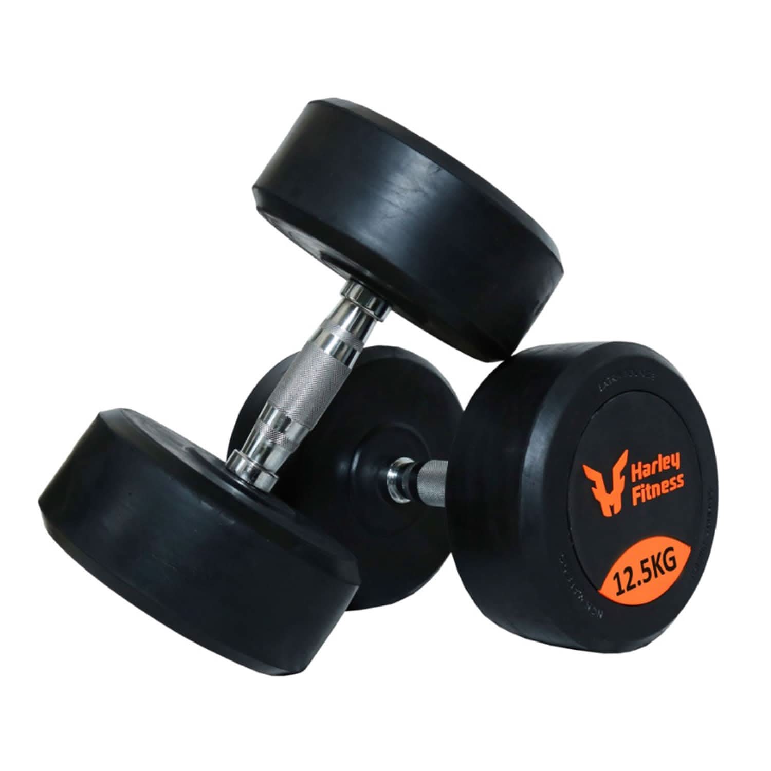 Harley Fitness Premium Rubber Coated Round Dumbbell | 2.5 Kg to 25 Kg 12.50 KG