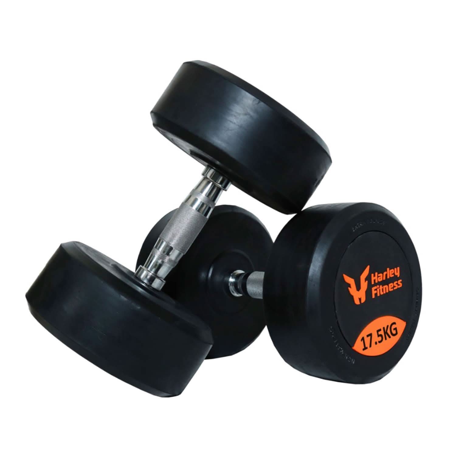 Harley Fitness Premium Rubber Coated Round Dumbbell | 2.5 Kg to 25 Kg 17.50 KG