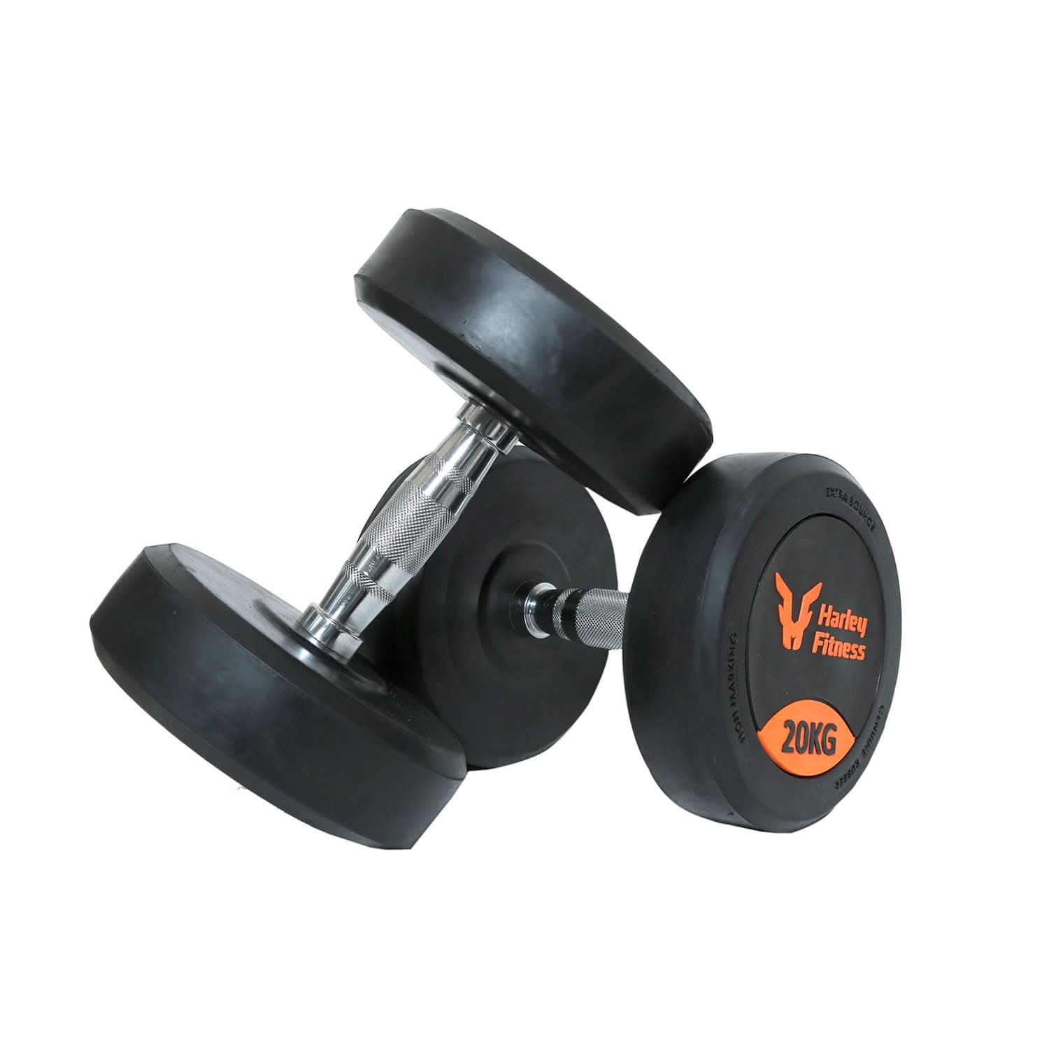 Harley Fitness Premium Rubber Coated Round Dumbbell | 2.5 Kg to 25 Kg 20.00 KG