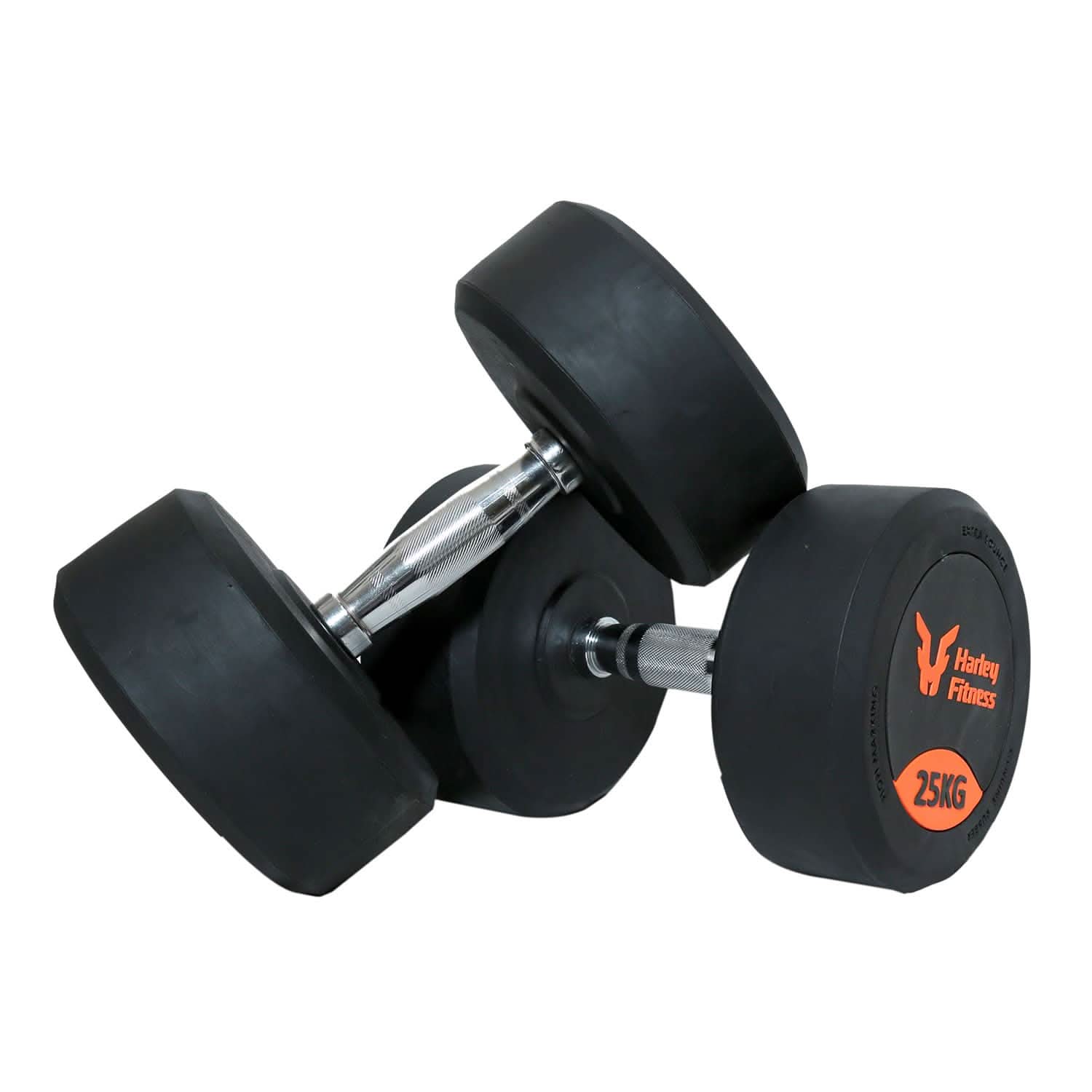 Harley Fitness Premium Rubber Coated Round Dumbbell | 2.5 Kg to 25 Kg 25.00 KG