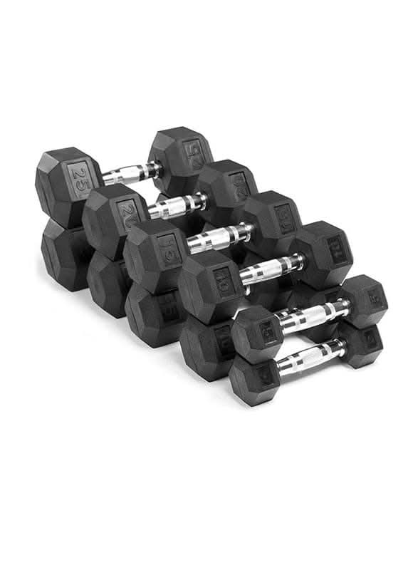 Combo MSF 2.5KG to 20KG Hex Dumbbell Set With Dumbbell Rack