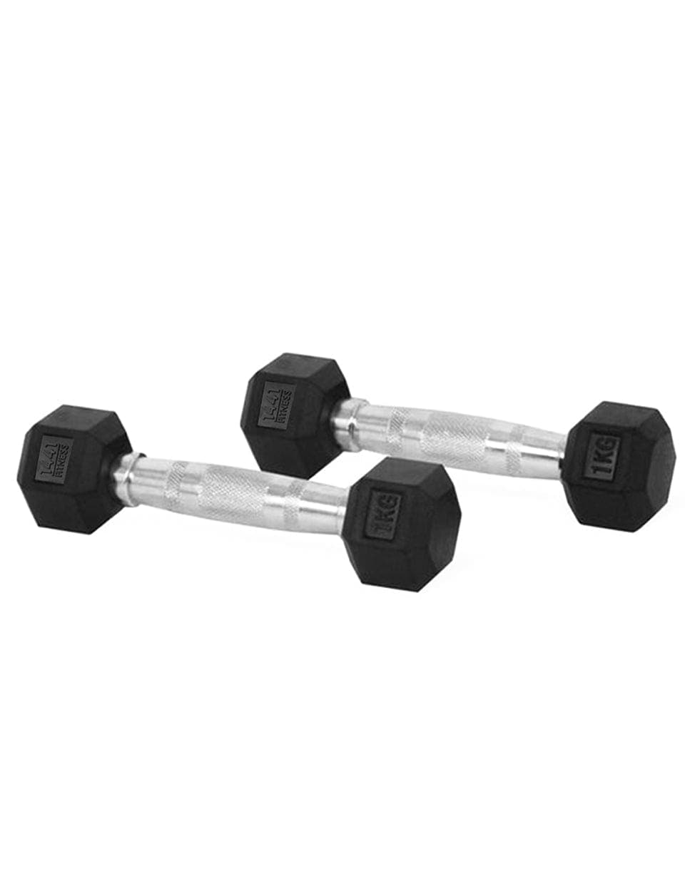 PRSAE Dumbbells 1 KG 1441 Fitness Hex Rubber Dumbbell (Sold as Pair) - 1 Kg to 10 Kg