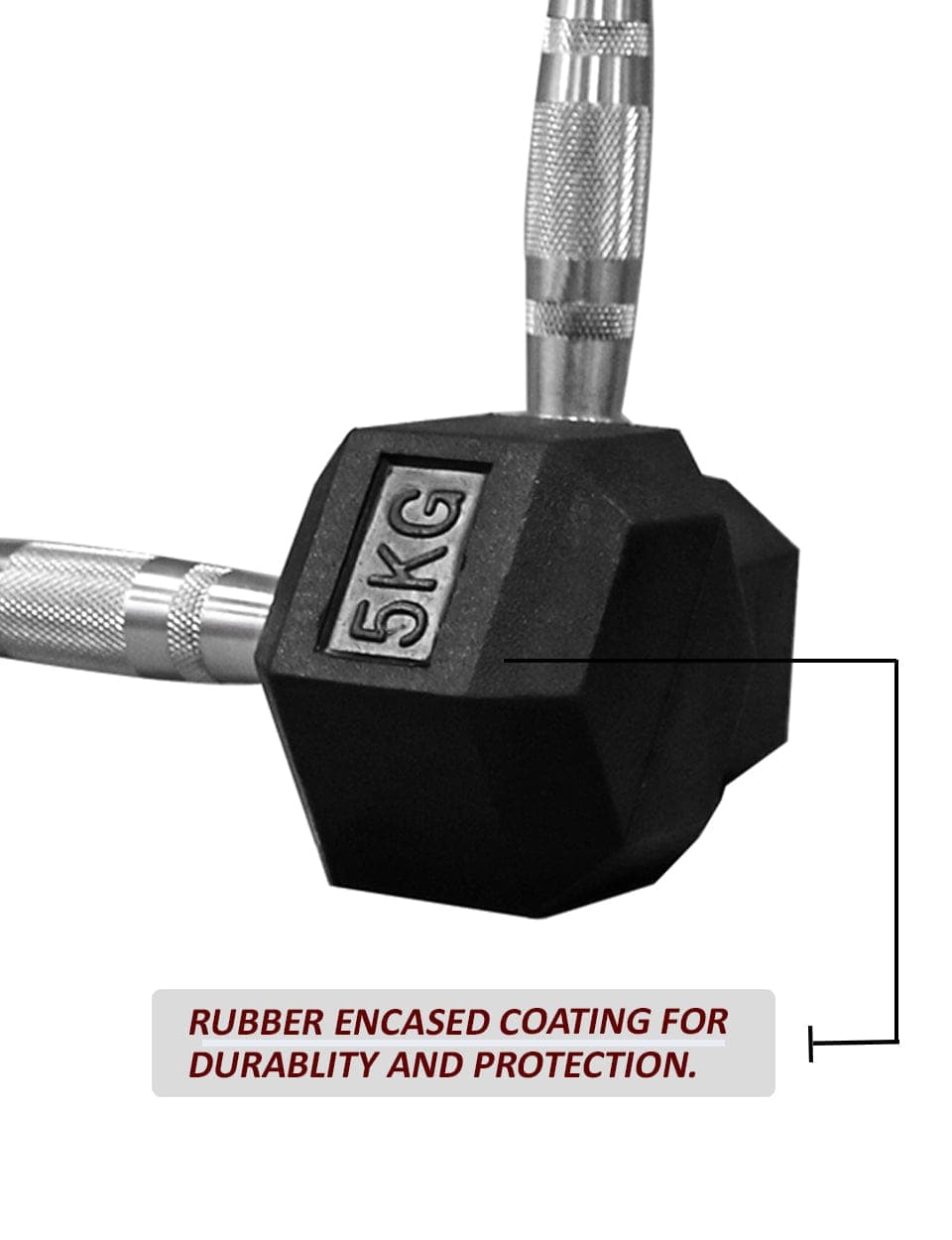 1441 Fitness Rubber Hex Dumbbells in Kilogram | Sold In Pairs (2 pcs) | Tough & Durable | Chrome Plated Economical Handle