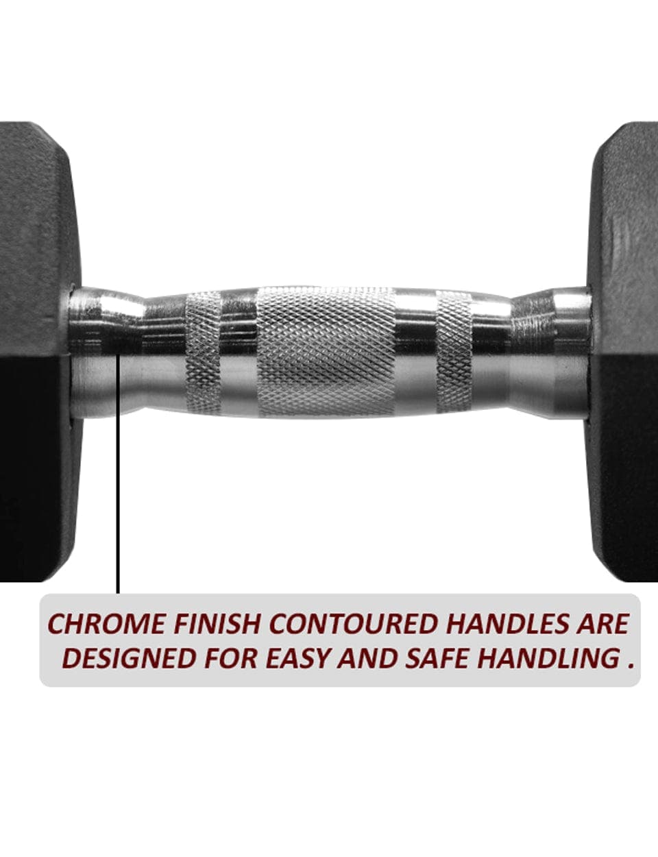 1441 Fitness Rubber Hex Dumbbells in Kilogram | Sold In Pairs (2 pcs) | Tough & Durable | Chrome Plated Economical Handle