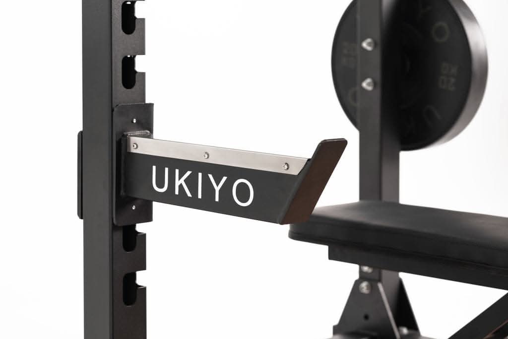 Combo Ukiyo Sensei Set (Squat Rack with Bench, 6 Kg - 16 Kg Dumbbells with Rack, 150 Kg Barbell Set, Barbell Pad, Elastic Band & Suspension Trainer)