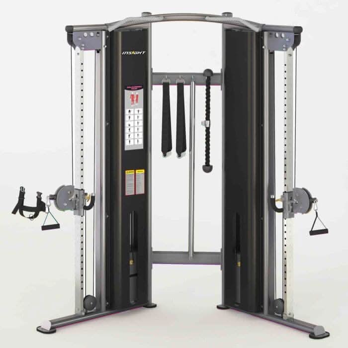 Insight Fitness SA021 Dual Adjustable Pulley – Functional Trainer Cable Machine (Black)