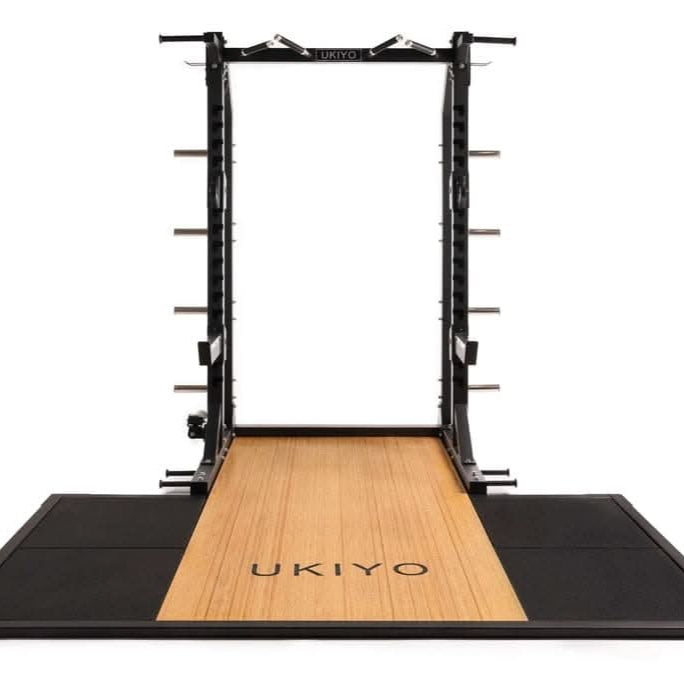 Ukiyo Squat Rack with Wooden & Rubber Platform – Heavy-Duty Power Rack for Strength Training