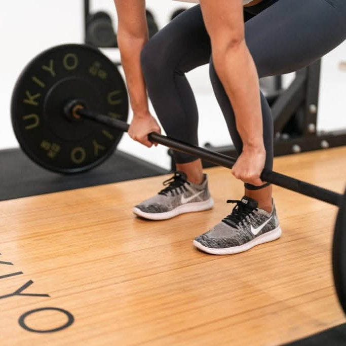 Ukiyo Squat Rack with Wooden & Rubber Platform – Heavy-Duty Power Rack for Strength Training