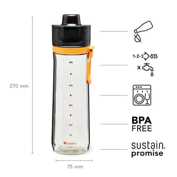 Aladdin Sports Tracker Water Bottle, 0.8L