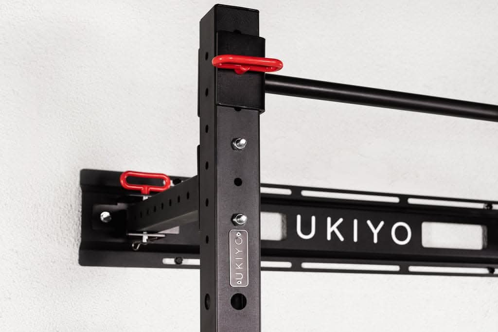 Ukiyo Wall Rack with 20kg Barbell, Wall Mounted Double Bar Holders, Two Wall Weight Pegs