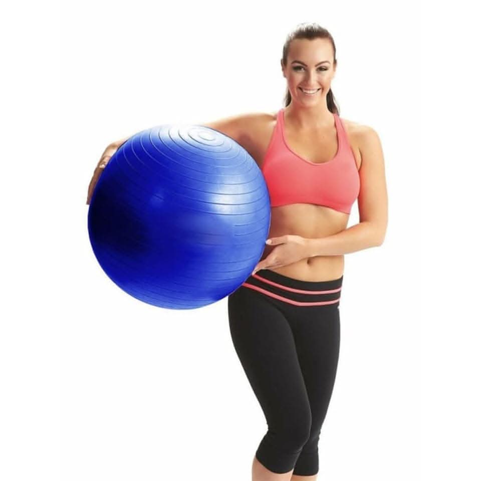 York, Fitness Anti-Burst Gym Ball 55 Cm With Pump, Blue