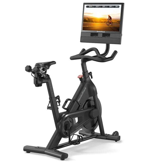 NordicTrack S24 Spinning Bike 2025 Model - NTEX24125-INT | 24" Pivoting Touchscreen, Silent Magnetic Resistance, AutoBreeze™ Fan, Bluetooth Connectivity, 350 lb Capacity