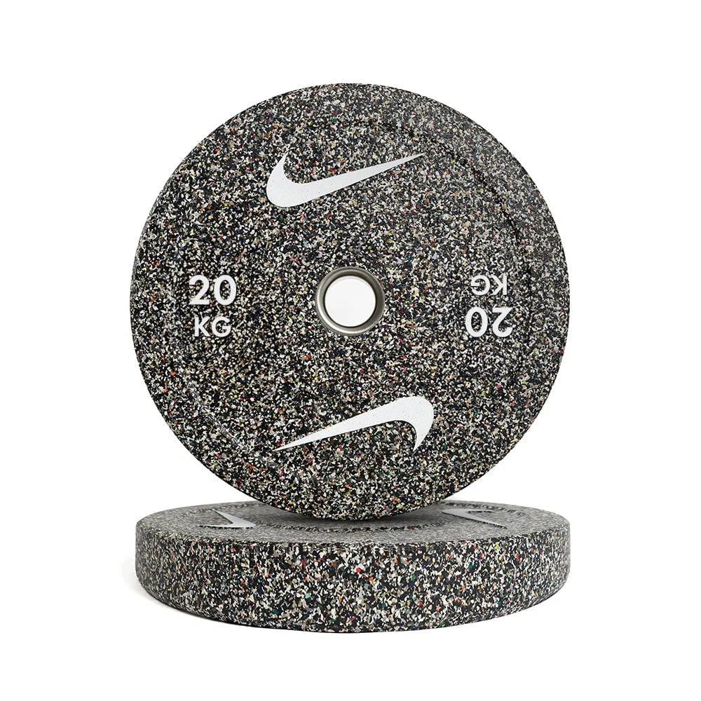 Nike Olympic Grind Bumper Plates, 5Kg to 25 Kg, Sold as Piece Blackout 20