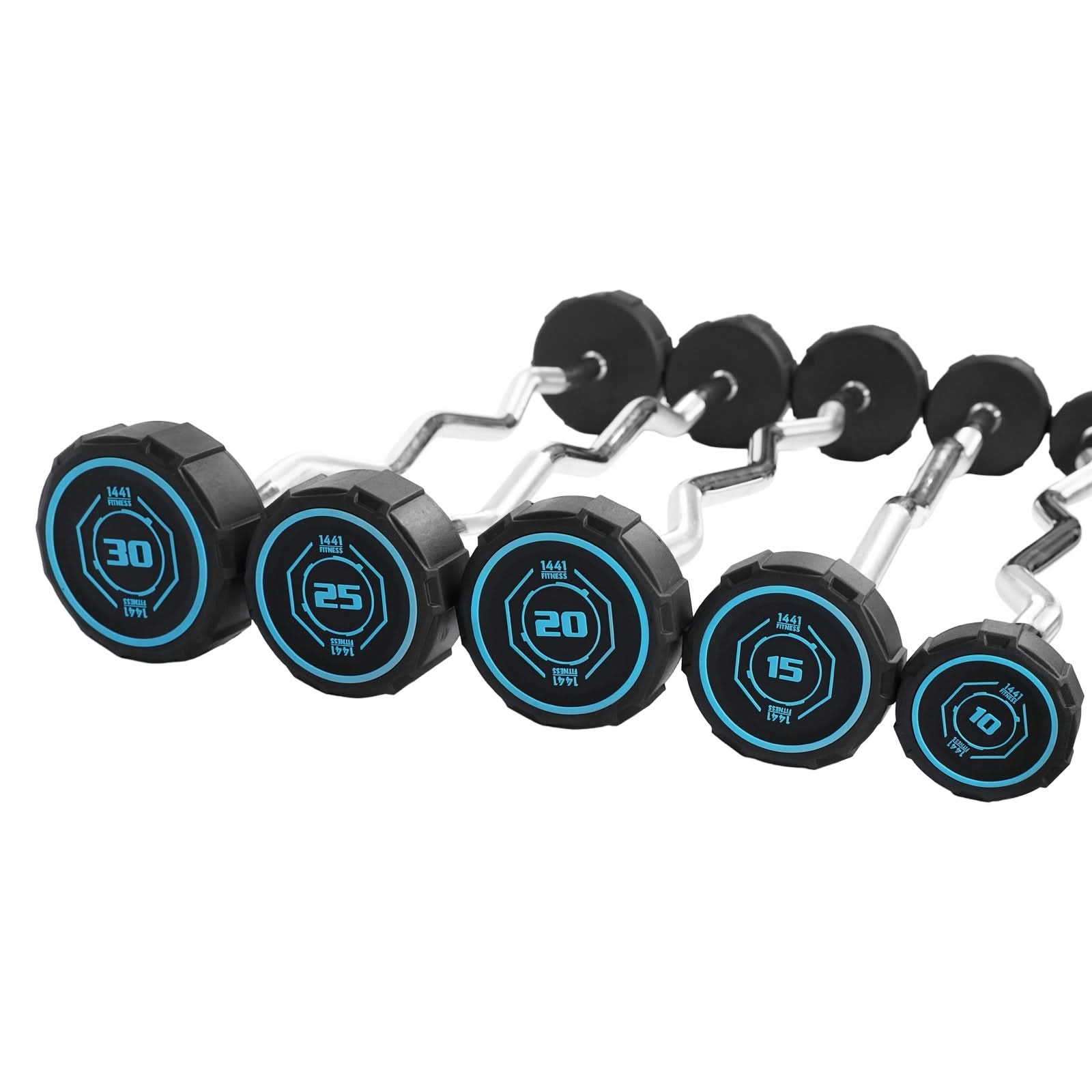 1441 Fitness Fixed Weight Curl Barbell PU (10 kg - 50 kg)
