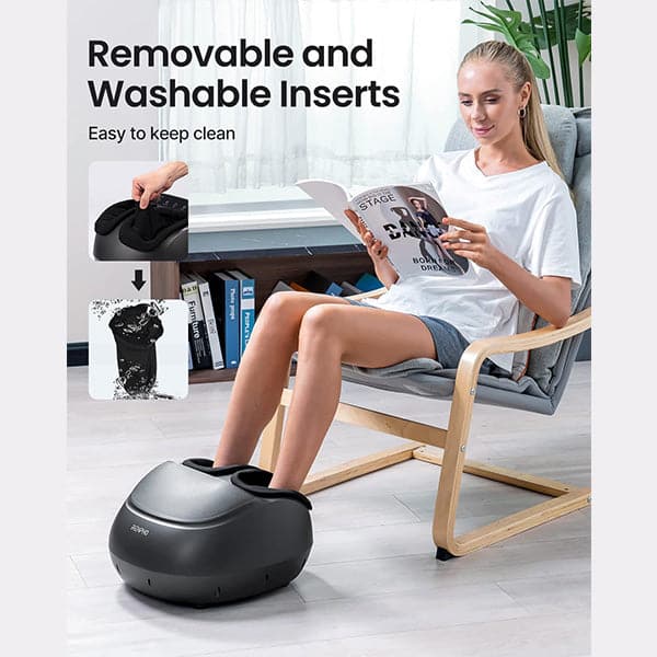 Renpho Foot Massager Machine with Heat, Shiatsu Massager Deep Kneading Therapy Black