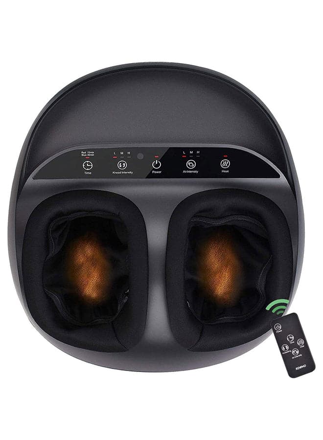 Renpho Foot Massager Machine with Heat, Shiatsu Deep Kneading Therapy With Remote Control, Black
