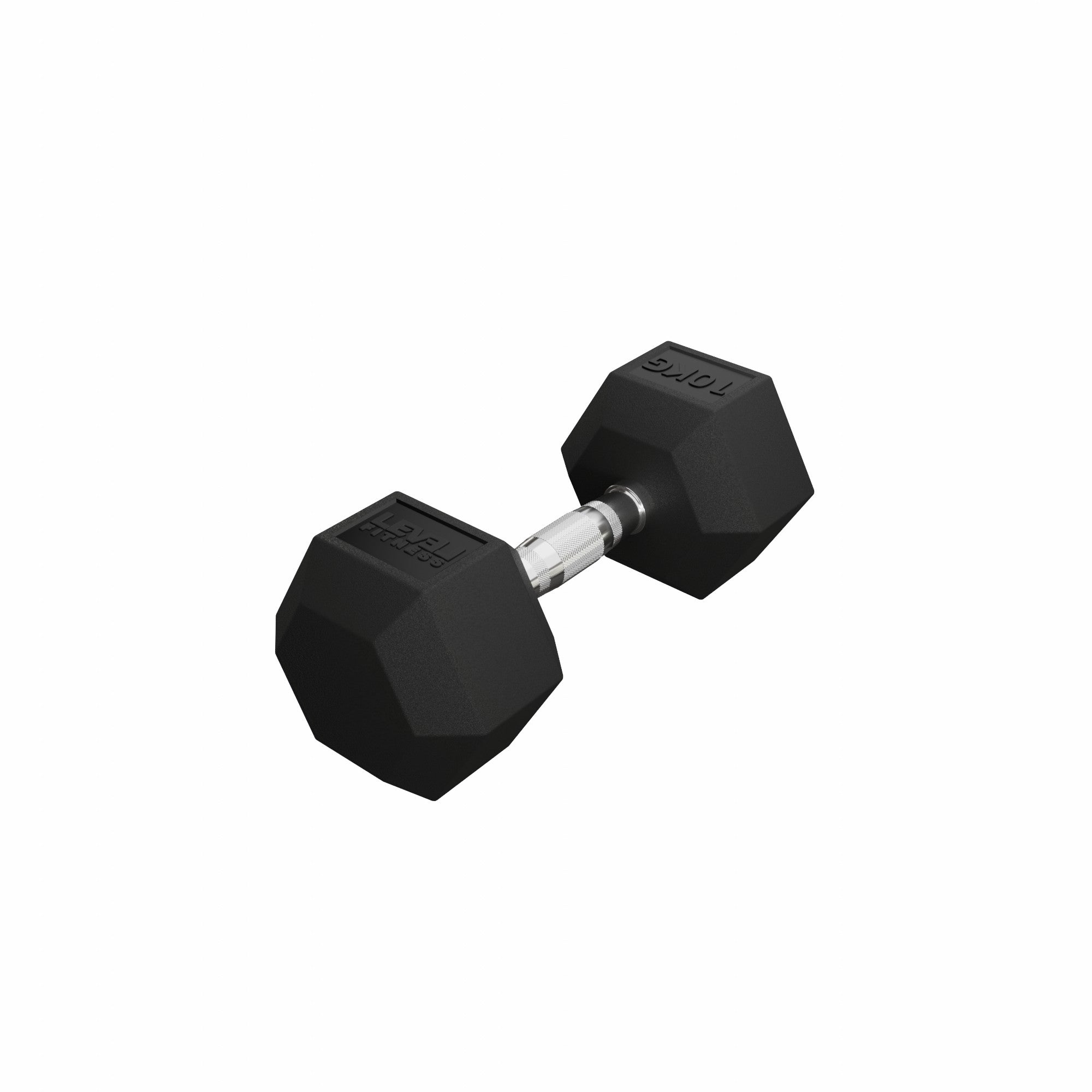 Level Fitness Rubber Hex Dumbbells in Kilogram | Sold In Pairs (2 pcs) | Tough & Durable | Chrome Plated Economical Handle