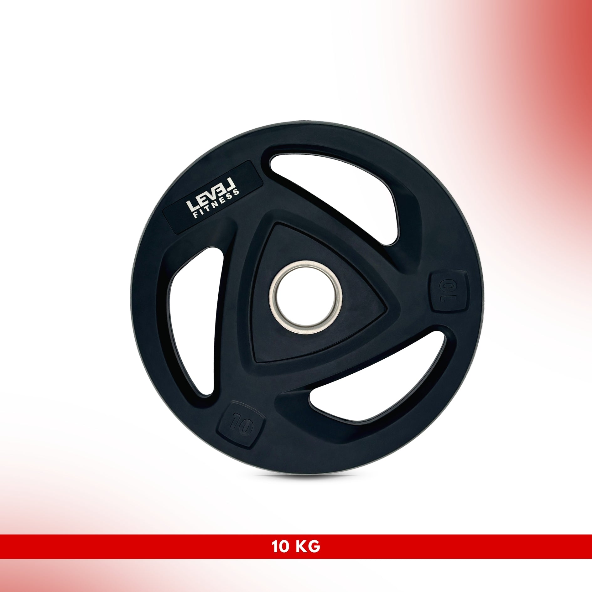 Level Fitness Tri-Grip Olympic Rubber Plates | 2.5 Kg to 20 Kg | Sold as Piece 10 KG