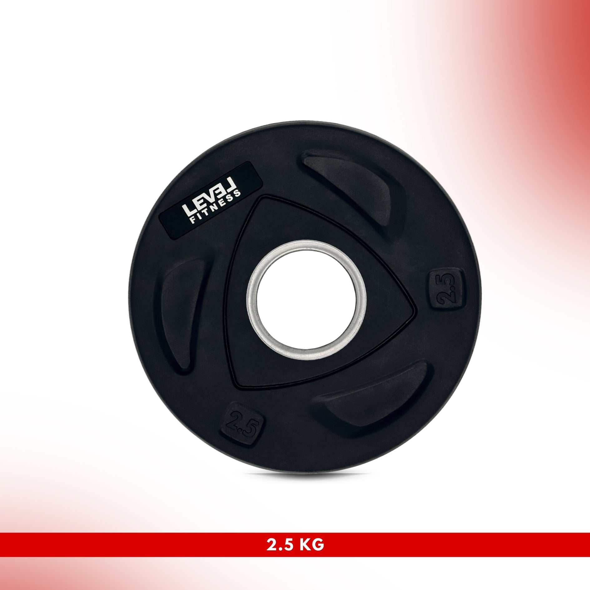 Level Fitness Tri-Grip Olympic Rubber Plates | 2.5 Kg to 20 Kg | Sold as Piece 2.5 KG