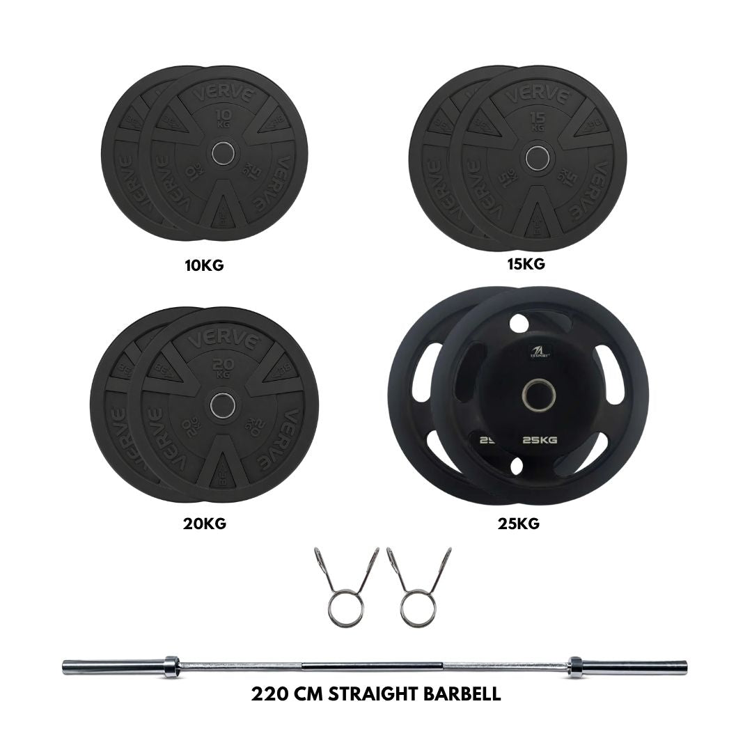 TA SPORT & VERVE Olympic Weightlifting Combo Set (150kg) with 220cm Olympic Barbell