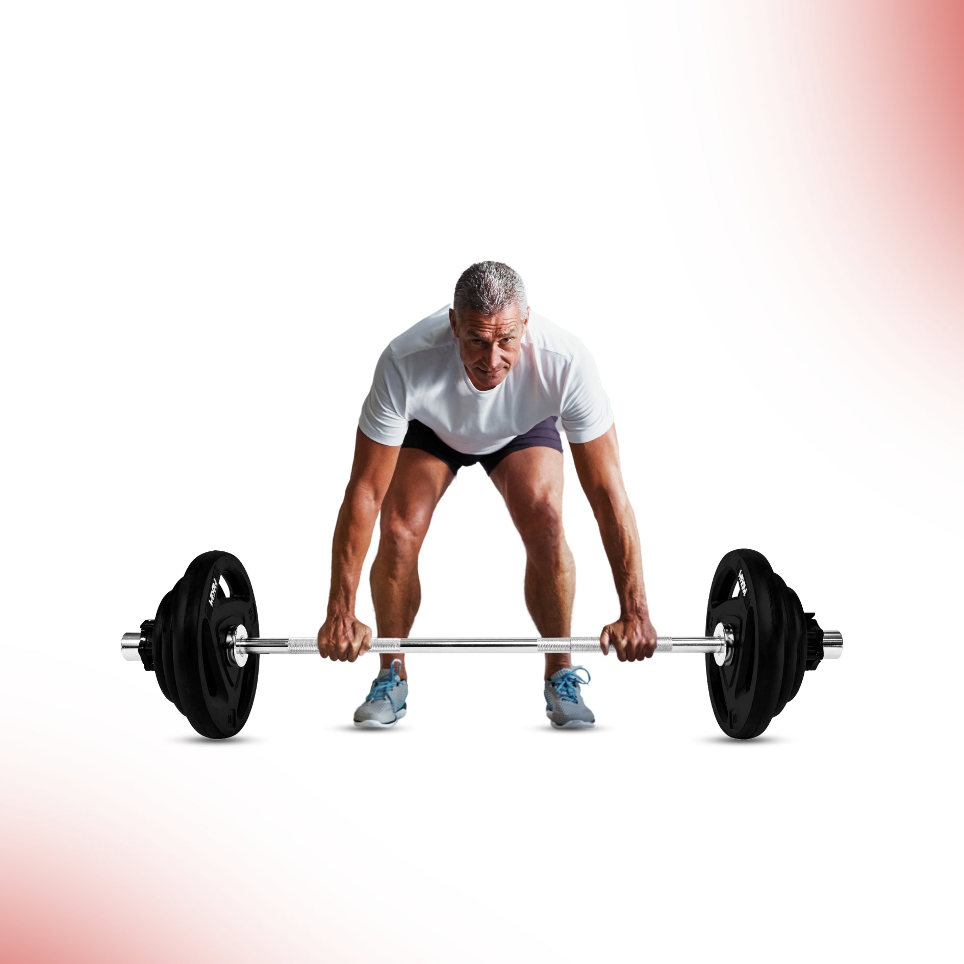 Combo 60KG - 160KG Sets | Level Fitness Tri Grip Olympic Plates with Olympic Barbell