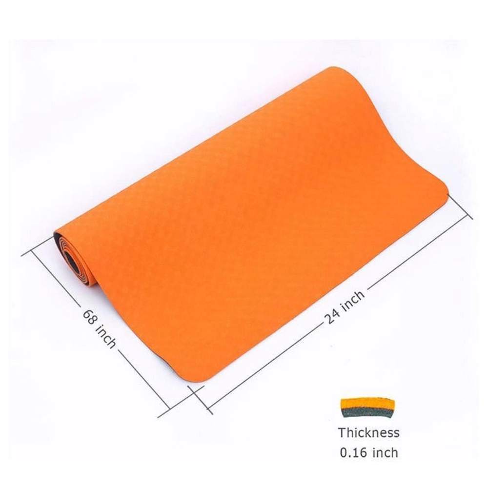 Liveup, Tpe Yoga Mat 173*61*0.4Cm, Ls3237, Orange+Grey