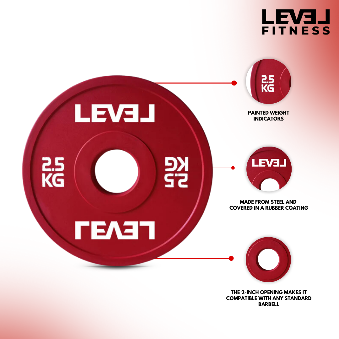 Level Fitness Fractional Bumper Weight Plates 0.5 kg to 2.5 Kg - Sold as Per Piece