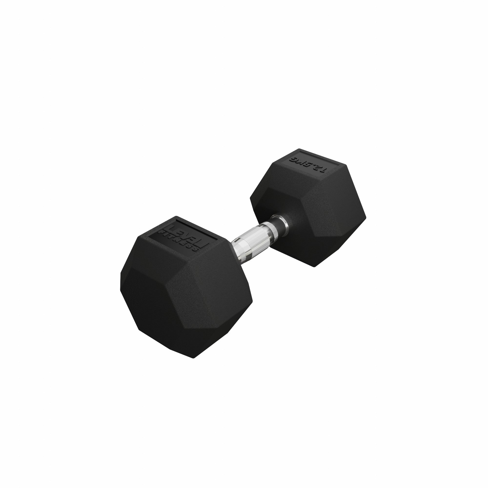 Level Fitness Rubber Hex Dumbbells in Kilogram | Sold In Pairs (2 pcs) | Tough & Durable | Chrome Plated Economical Handle