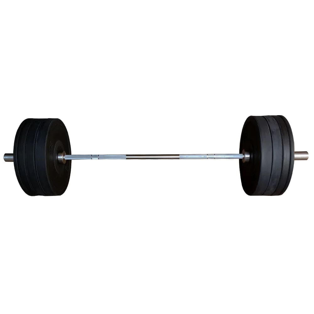 Combo 7 Ft Olympic Barbell and Apus Rubber Bumper Plate Set - 120 KG - Athletix.ae