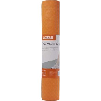 Liveup, Tpe Yoga Mat 173*61*0.4Cm, Ls3237, Orange+Grey