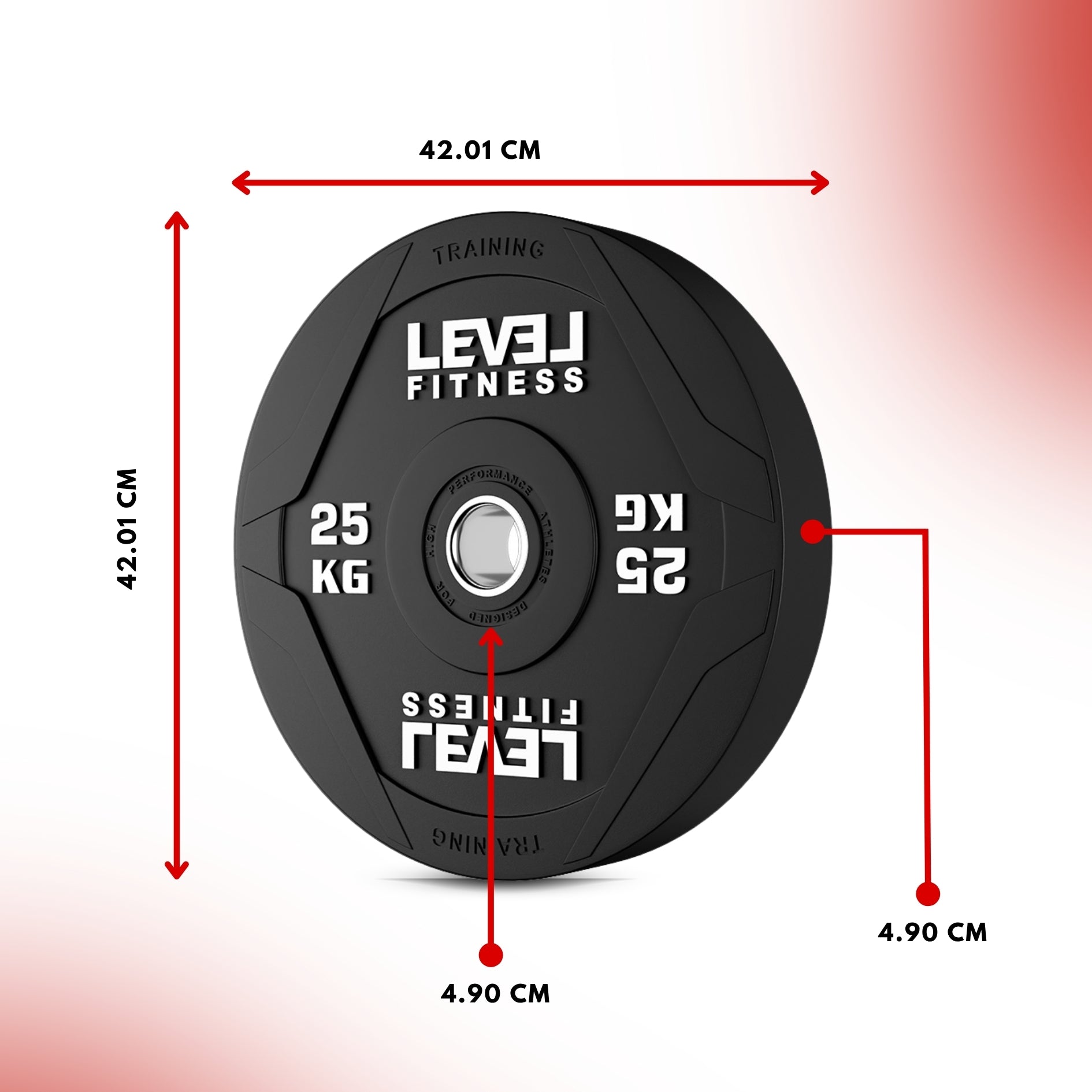 Level Fitness PU Black Rubber Olympic Bumper Plates - 5 to 25 KG | Per Piece