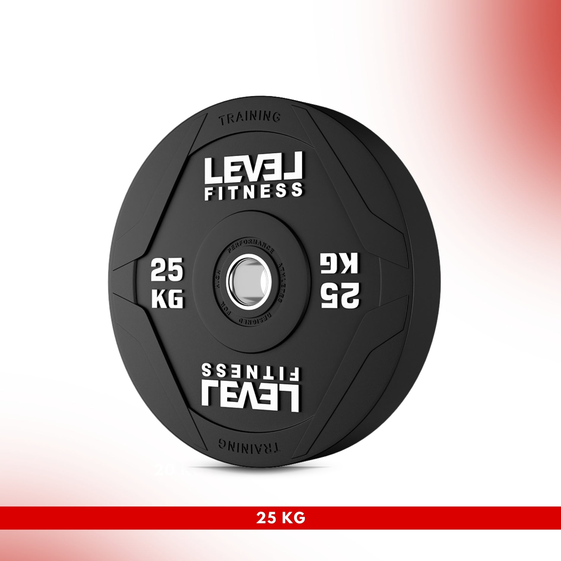 Level Fitness PU Black Rubber Olympic Bumper Plates - 5 to 25 KG | Per Piece 25 kg