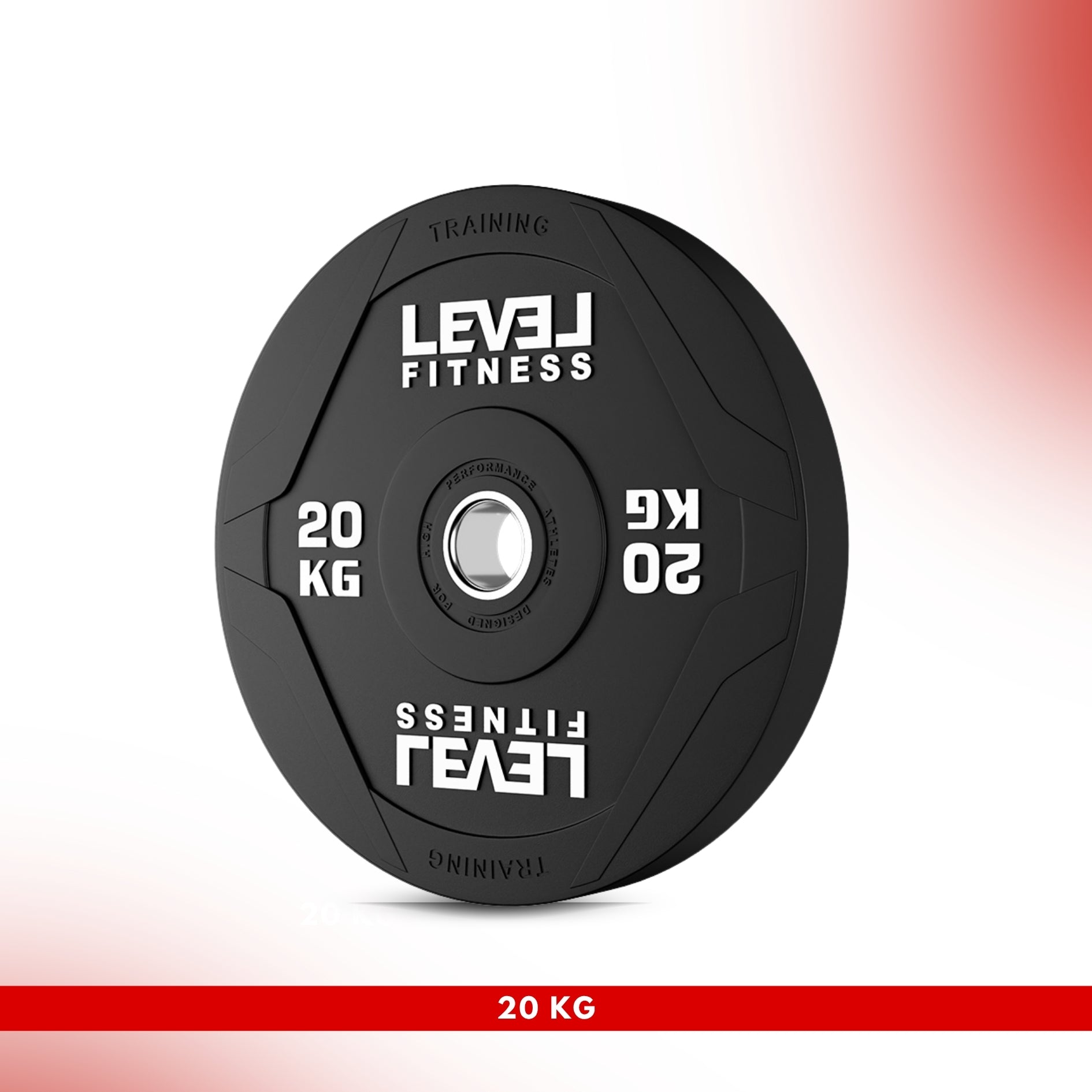 Level Fitness PU Black Rubber Olympic Bumper Plates - 5 to 25 KG | Per Piece 20 KG