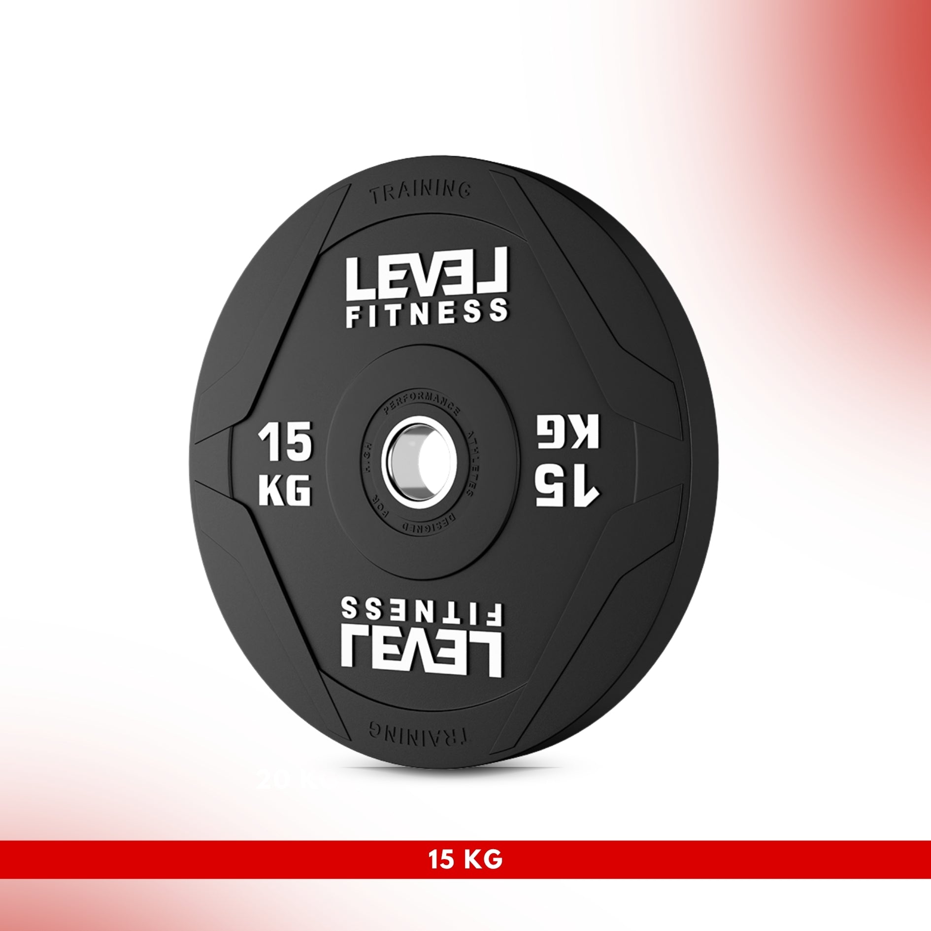 Level Fitness PU Black Rubber Olympic Bumper Plates - 5 to 25 KG | Per Piece 15 KG