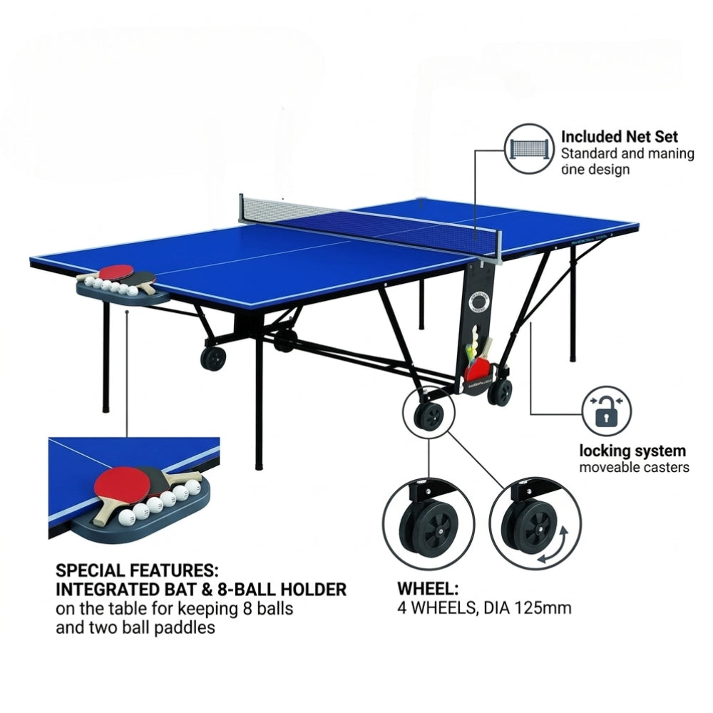 MF Indoor Table Tennis Table MF-1400 Foldable with Wheels