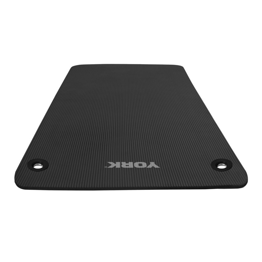 York NBR Yoga Mat, With 2 Grommets, Black