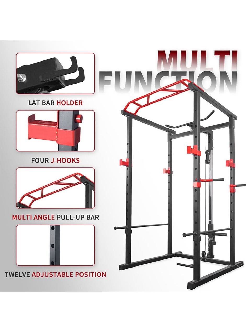 Heavy Duty Squat Rack & Power Cage with Pull Up Bar